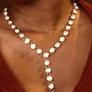 Linear jeweled necklace